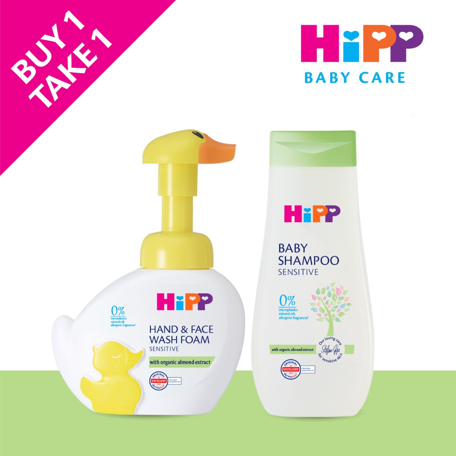 Buy 1 Take 1: HiPP Hand & Face Wash Foam with FREE HiPP Baby Shampoo