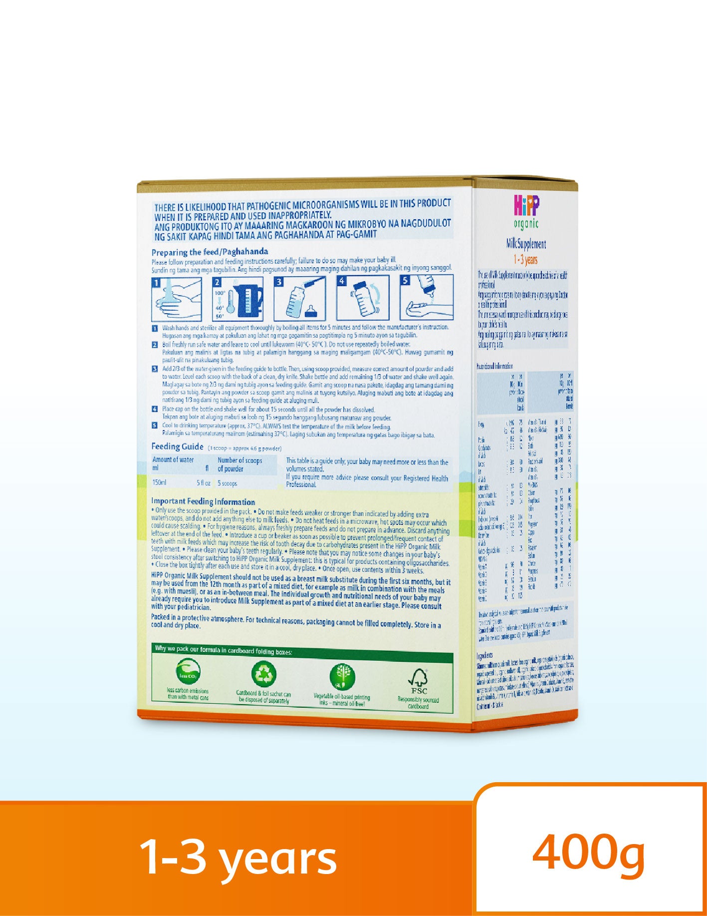 HiPP Organic Milk Supplement 1-3 Years 400g – Bundle of Joy